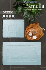 Merinos Pamella 2 Li Banyo Paspas Takımı Greek Mavi - Merinos