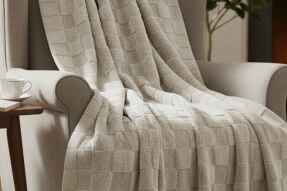 Merinos Fiona Stonecube Soft Battaniye 200X220 Bej - 3