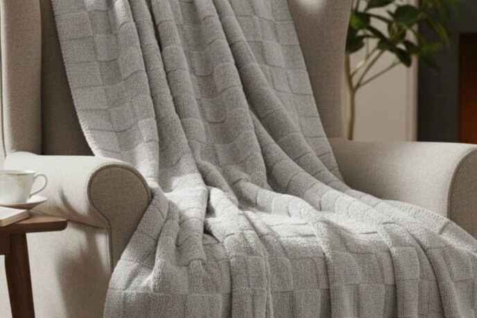 Merinos Fiona Stonecube Soft Battaniye 200X220 Gri - 3