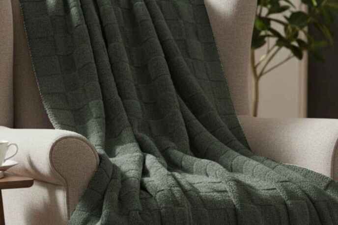 Merinos Fiona Stonecube Soft Battaniye 200X220 Haki - 3