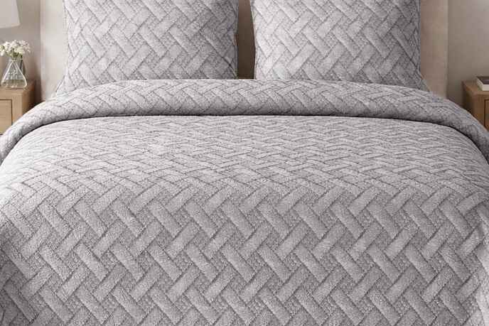 Merinos Elegance Yatak Örtüsü Seti Çift Aleda Gri - 2