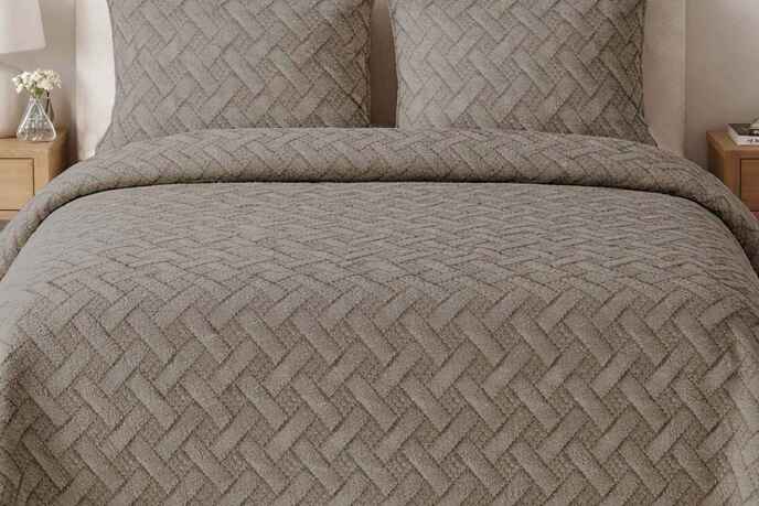 Merinos Elegance Yatak Örtüsü Seti Çift Aleda Vizon - 2