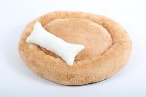 Cookie Pet Sherpa Polar Yıkanabilir Yuvarlak Köpek Kedi Yatağı 50 Hardal - 2