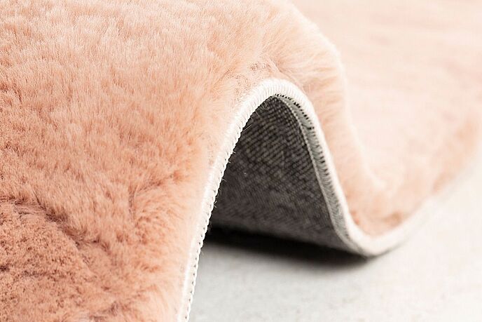 Jassrug Fuzzy Tavşan Tüyü Kürk Halı 80x150 Pudra - 2