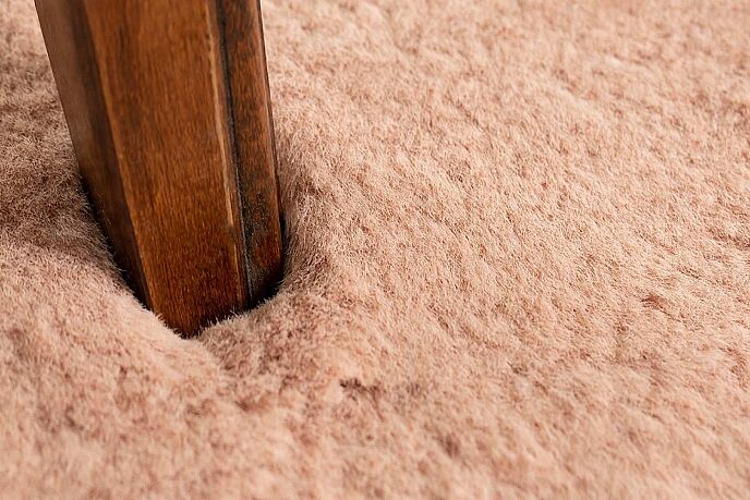 Jassrug Fuzzy Tavşan Tüyü Kürk Halı 80x150 Pudra - 3
