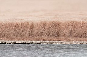 Jassrug Fuzzy Tavşan Tüyü Kürk Halı 80x150 Pudra - 4