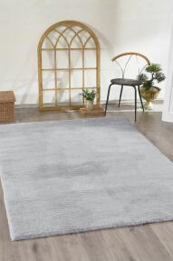 Jassrug Tavşan Tüyü Kürk Halı 120x180 Açık Gri - Jassrug