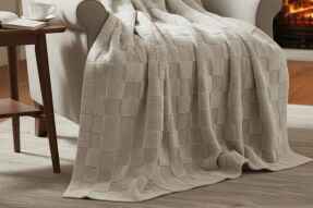 Merinos Fiona Stonecube Soft Battaniye 150X220 Bej - 3