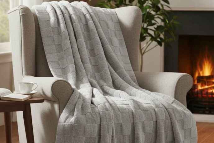Merinos Fiona Stonecube Soft Battaniye 150X220 Gri