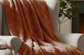 Merinos Fiona Stonecube Soft Battaniye 150X220 Kiremit - 3
