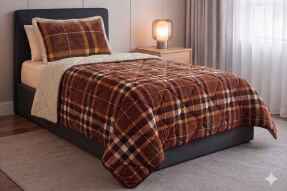 Merinos Comforter Yorgan Set 160X240 Anna Kahve - Merinos