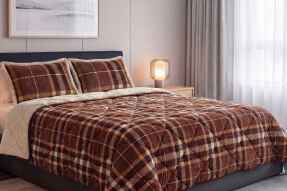 Merinos Comforter Yorgan Seti 220X240 Anna Kahve - Merinos