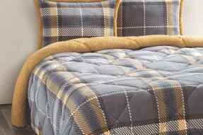 Merinos Comforter Yorgan Seti 220X240 Antonin Gri-Sarı - Merinos
