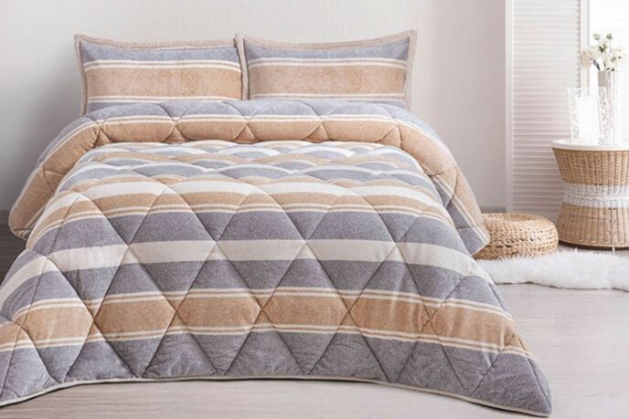 Merinos Comforter Yorgan Seti 220X240 Molly Gri - 1