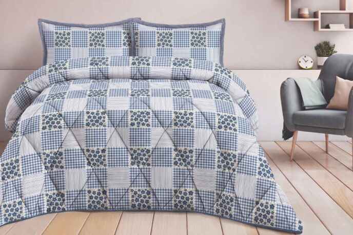 Merinos Comforter Yorgan Seti 220X240 Parla Mavi - 1