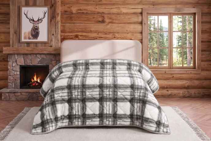 Merinos Loft Yorgan 195X215 Volante Antrasit - 1