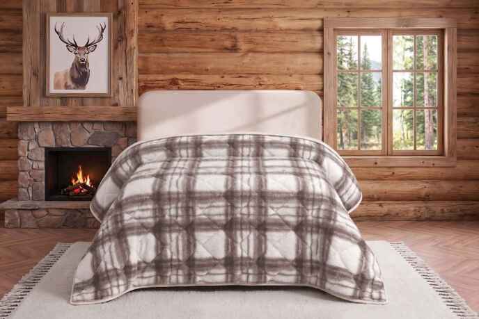 Merinos Loft Yorgan 195X215 Volante Kahve - 1